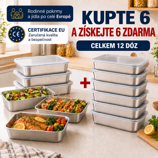 Prémiová dóza na potraviny z nerezové oceli SUS304 2400 ml s těsnícím víkem (25×20×5 cm)