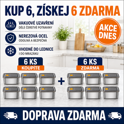 Vysoce Kvalitní Nerezová Nádoba 316S Vakuovým Víkem, Antibakteriální Nerezová Ocel (13 x 10 x 5 cm)